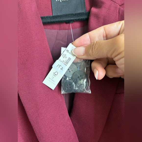 NWT - Madewell - Caldwell Drapeweave Double Breasted Blazer - Size XS - Picture 4 of 5